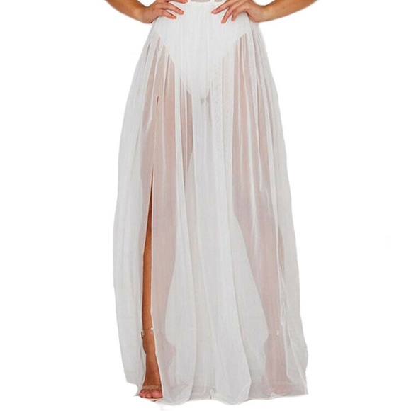 NEW Festival Summer Party Mesh Dress with Slit - Picture 3 of 6